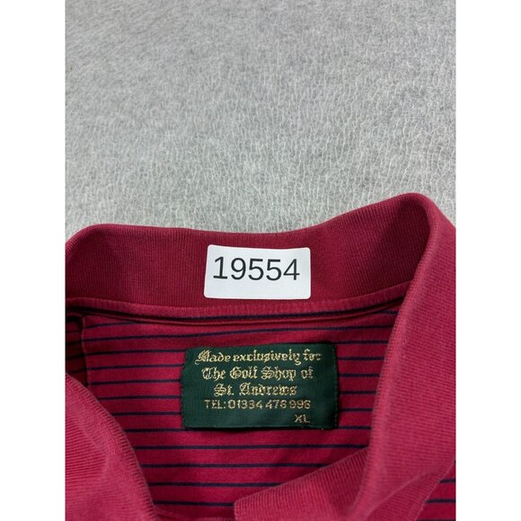 St Andrews THE OLD COURSE Authentic S/S Golf Polo Shirt (Men's XL) Red - Picture 4 of 10
